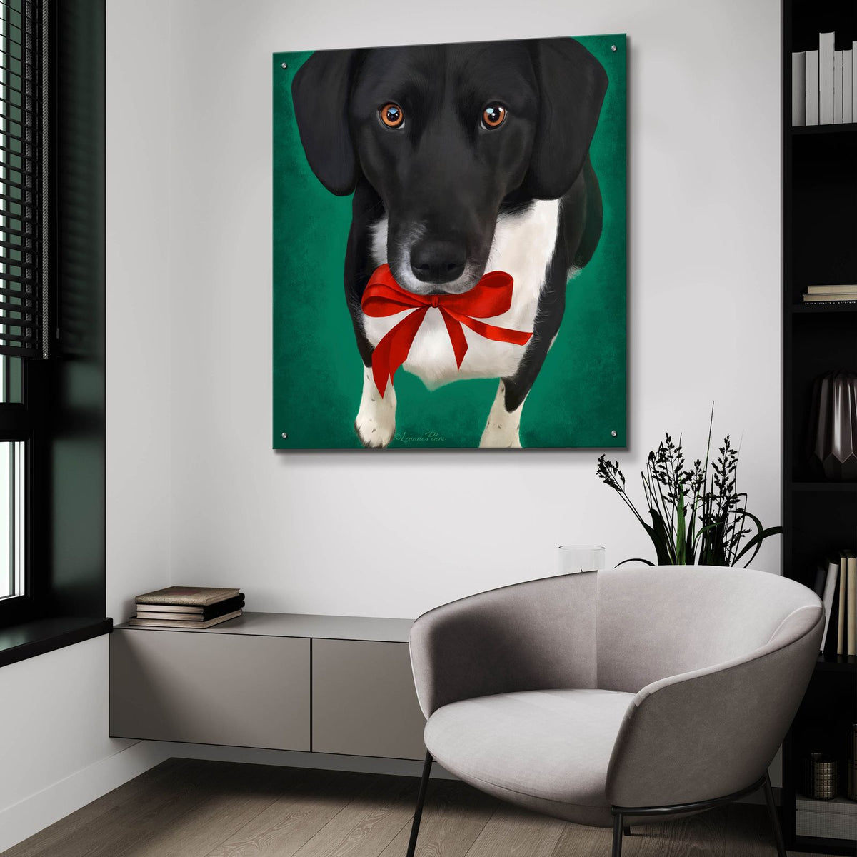 Her Christmas Best by Art and a Little Magic - 36x36 acrylic wall art in a room