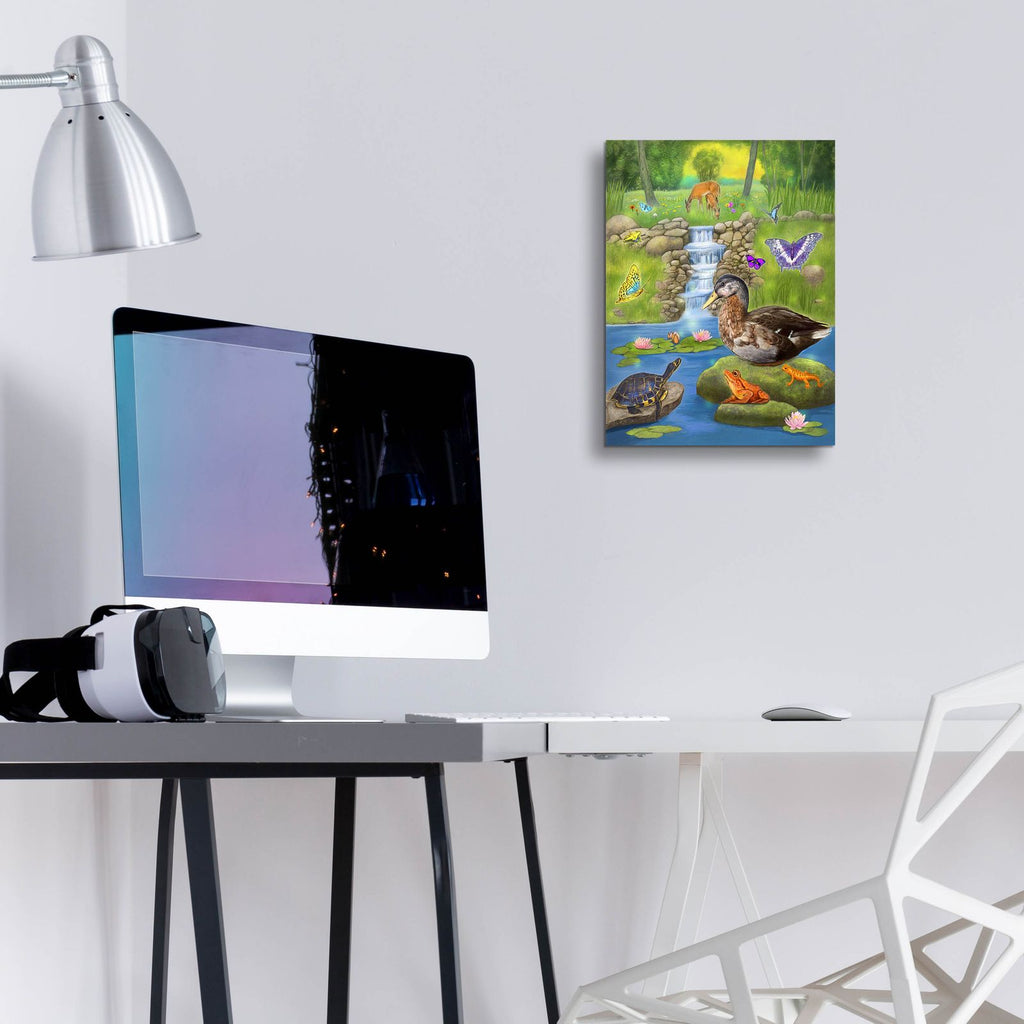 Hidden Pond Magic by Art and a Little Magic - 12x16 acrylic wall art in a room
