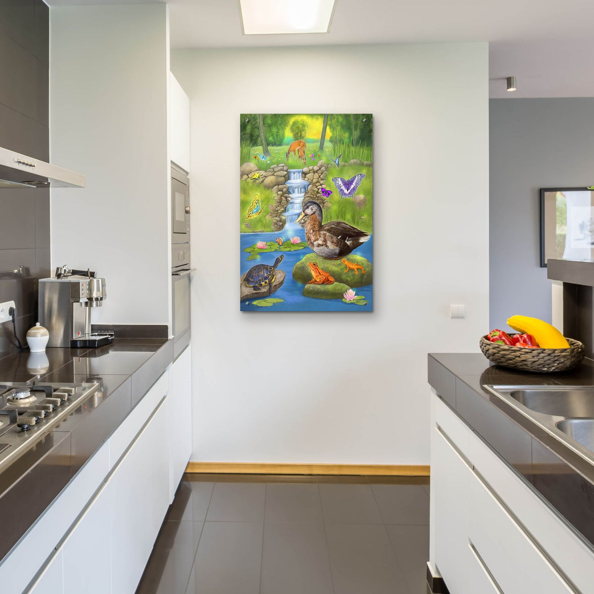 Hidden Pond Magic by Art and a Little Magic - 24x36 acrylic wall art in a room