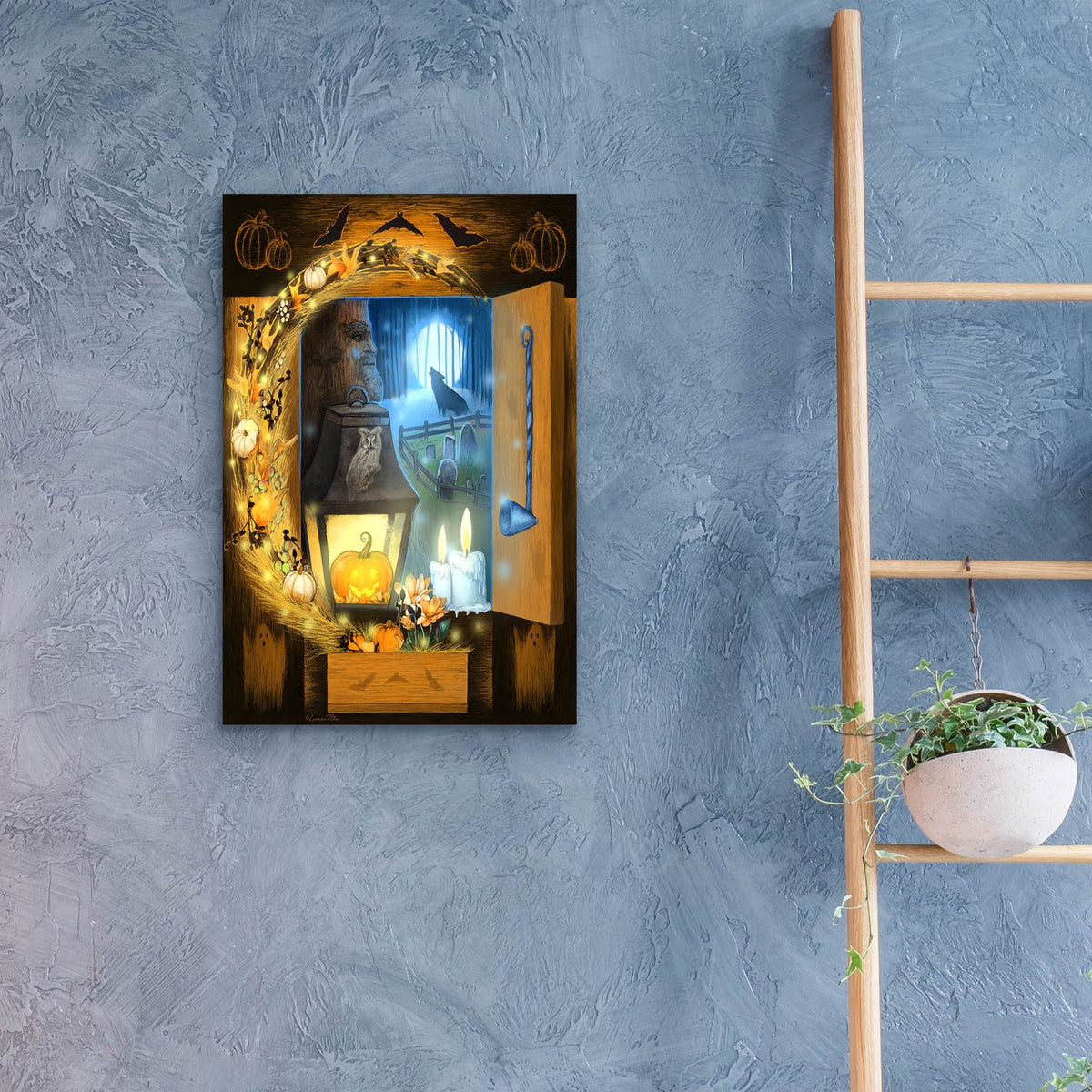 Howloween by Art and a Little Magic - 16x24 acrylic wall art in a room