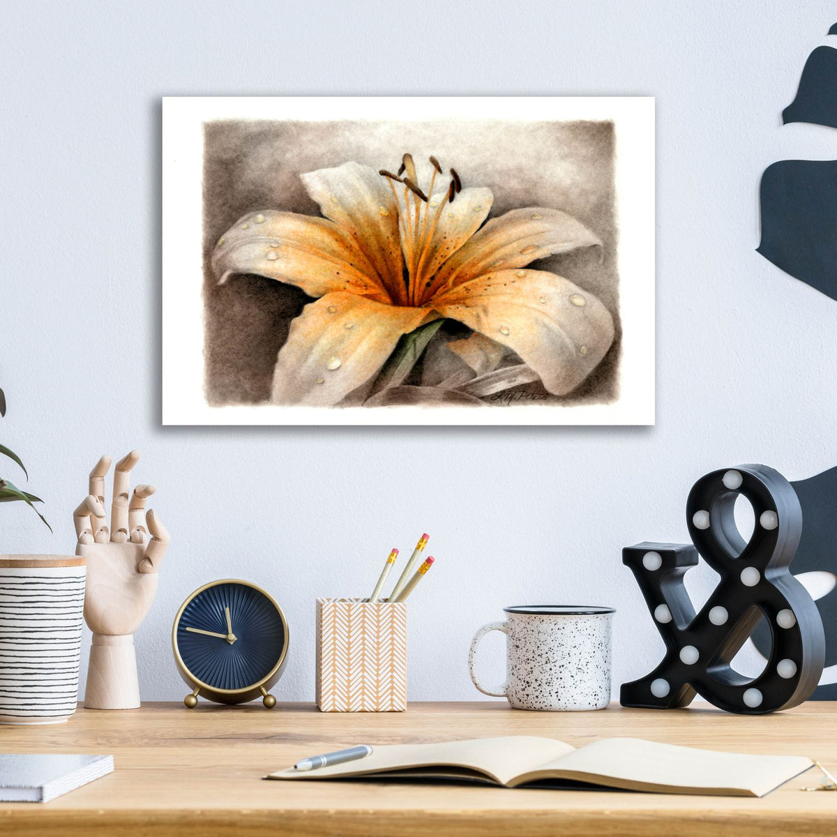 Magic Lily by Art and a Little Magic - 16x12 acrylic wall art in a room