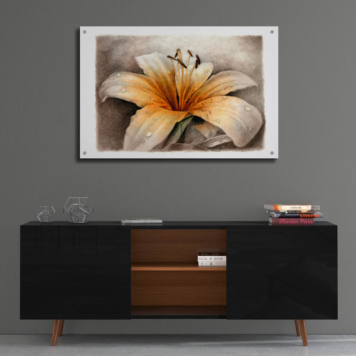 Magic Lily by Art and a Little Magic - 36x24 acrylic wall art in a room