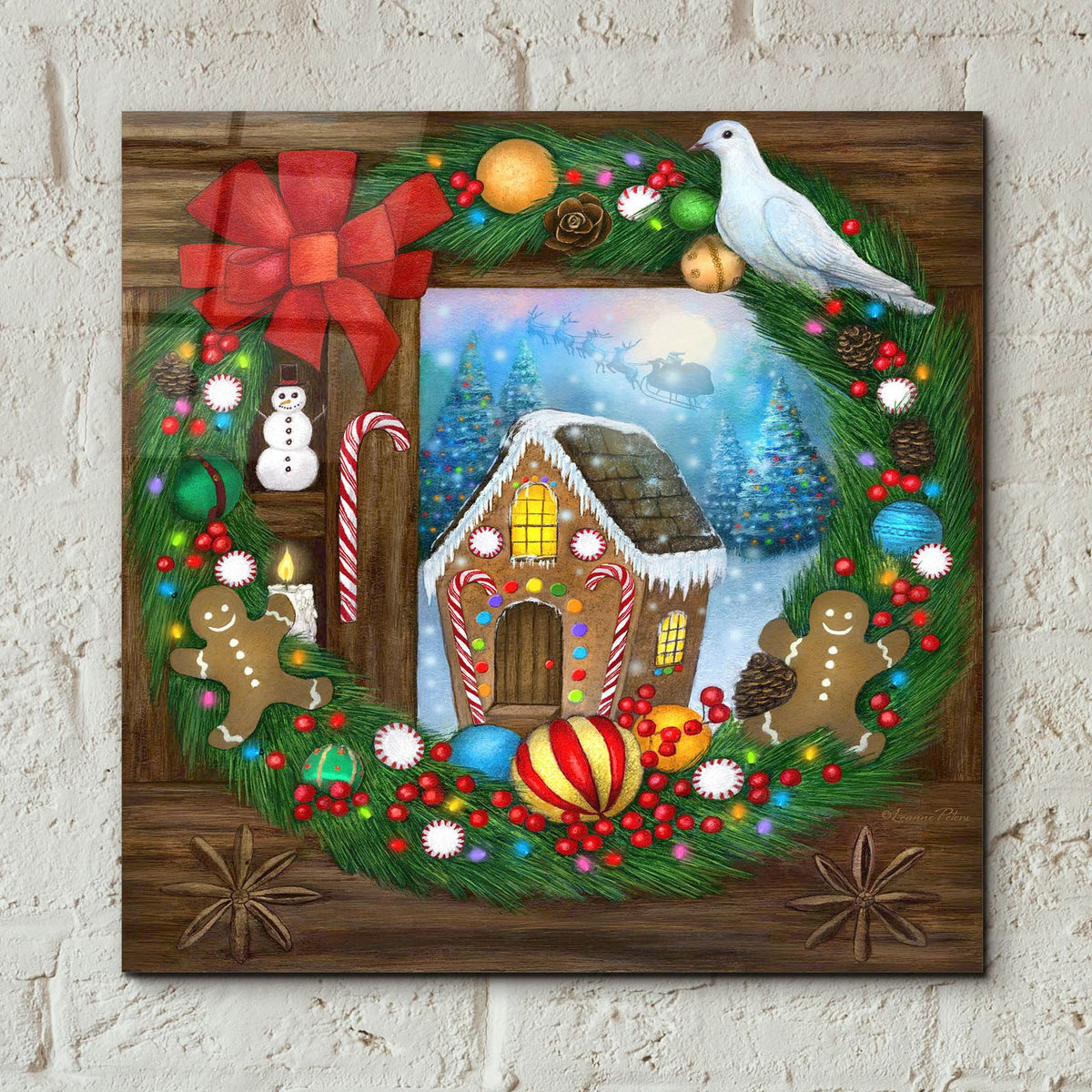 Sweet Holiday Joy by Art and a Little Magic - 12x12 acrylic wall art in a room