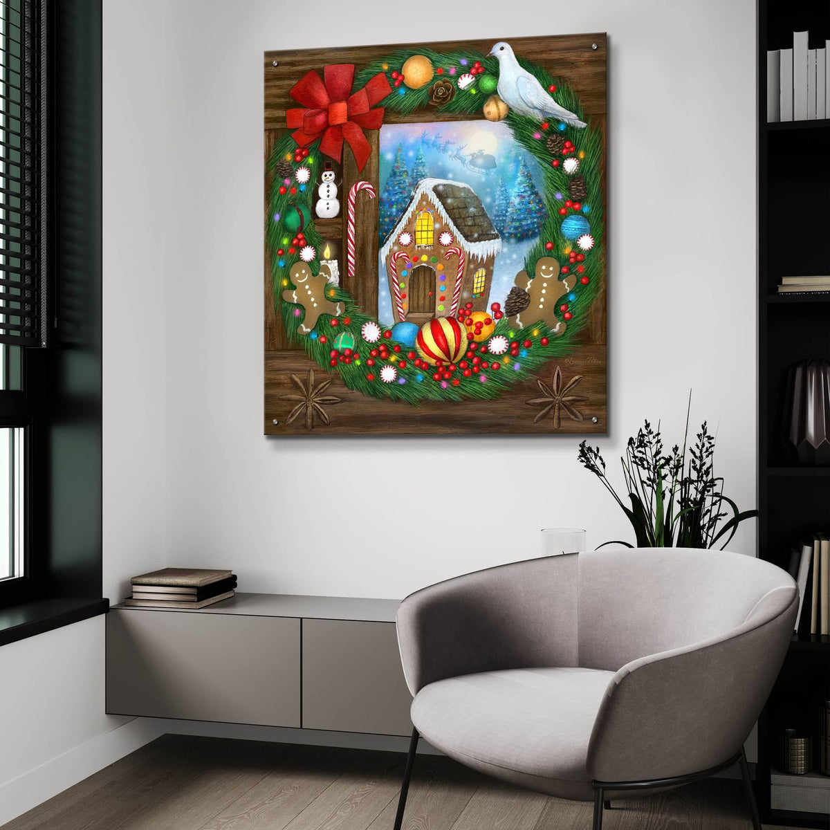 Sweet Holiday Joy by Art and a Little Magic - 36x36 acrylic wall art in a room