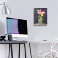 Tulips In Vase by Art and a Little Magic - 12x16 acrylic wall art in a room