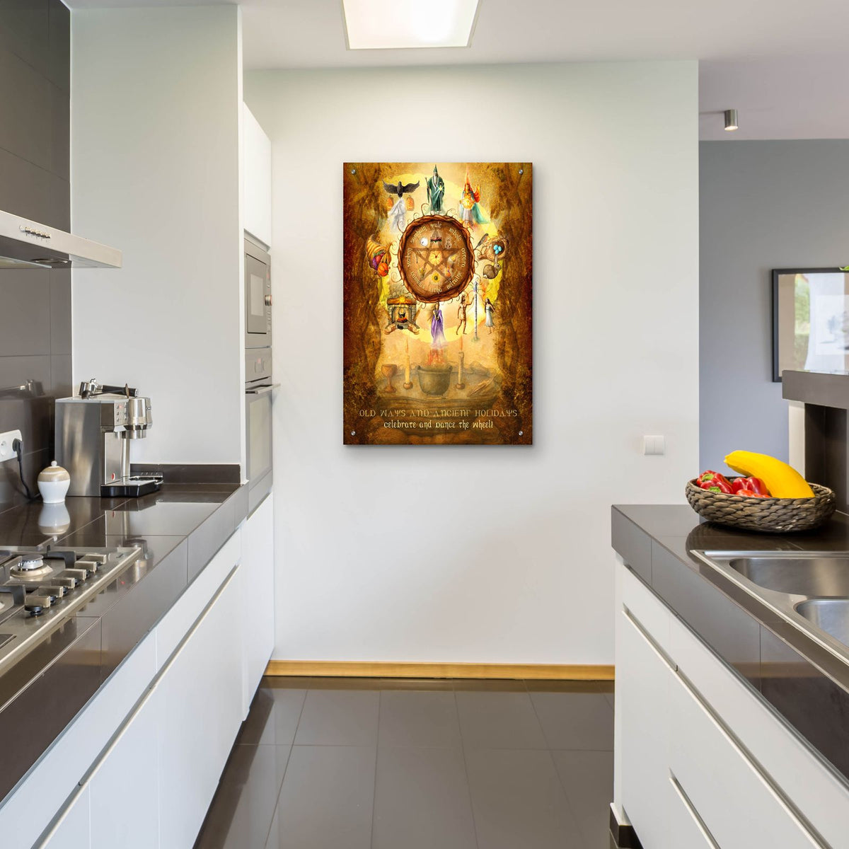 Wheel Of The Year by Art and a Little Magic - 24x36 acrylic wall art in a room