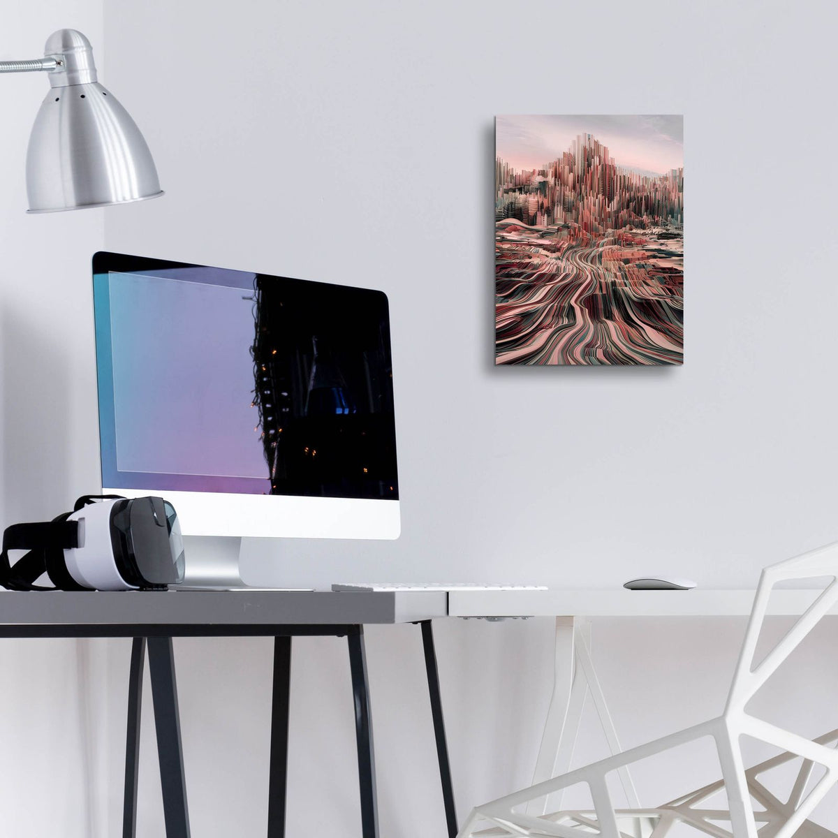Abstract City by Andreas Magnusson - 12x16 acrylic wall art in a room