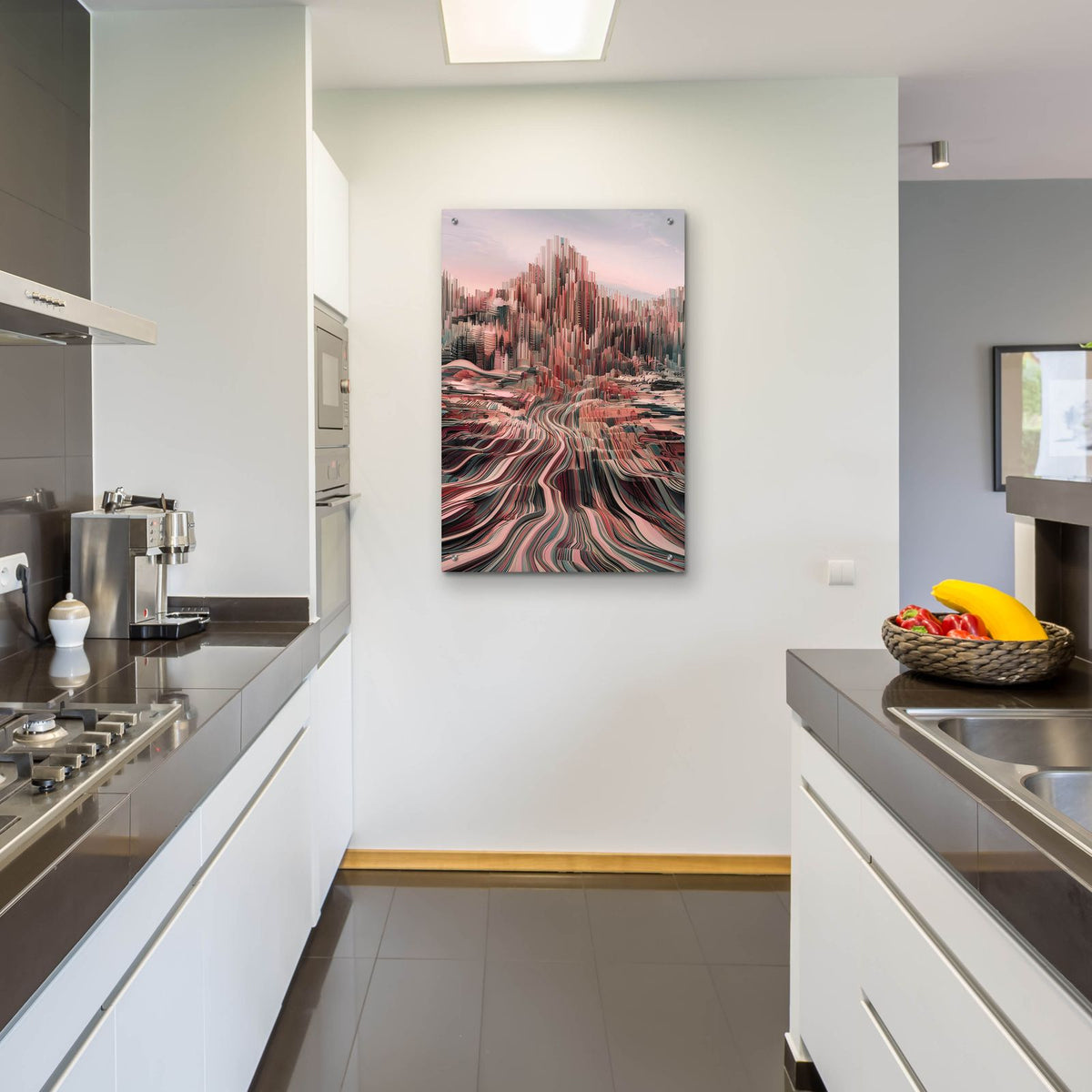 Abstract City by Andreas Magnusson - 24x36 acrylic wall art in a room