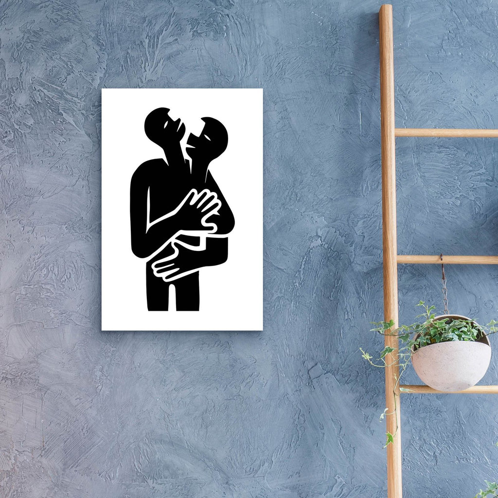 Abstract Hug No 2 by Andreas Magnusson - 16x24 acrylic wall art in a room