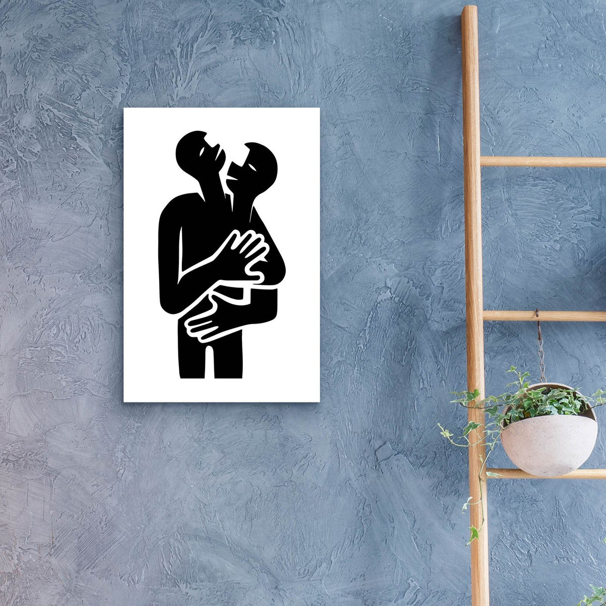 Abstract Hug No 2 by Andreas Magnusson - 16x24 acrylic wall art in a room