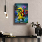 Baby Croc Going To School by Andreas Magnusson - 16x24 acrylic wall art in a room