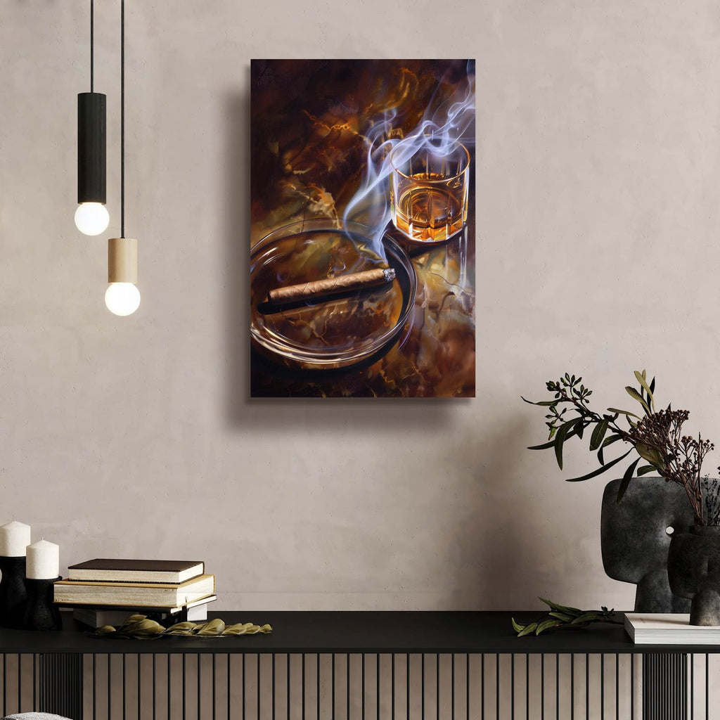 Cigar And A Whiskey by Andreas Magnusson - 16x24 acrylic wall art in a room