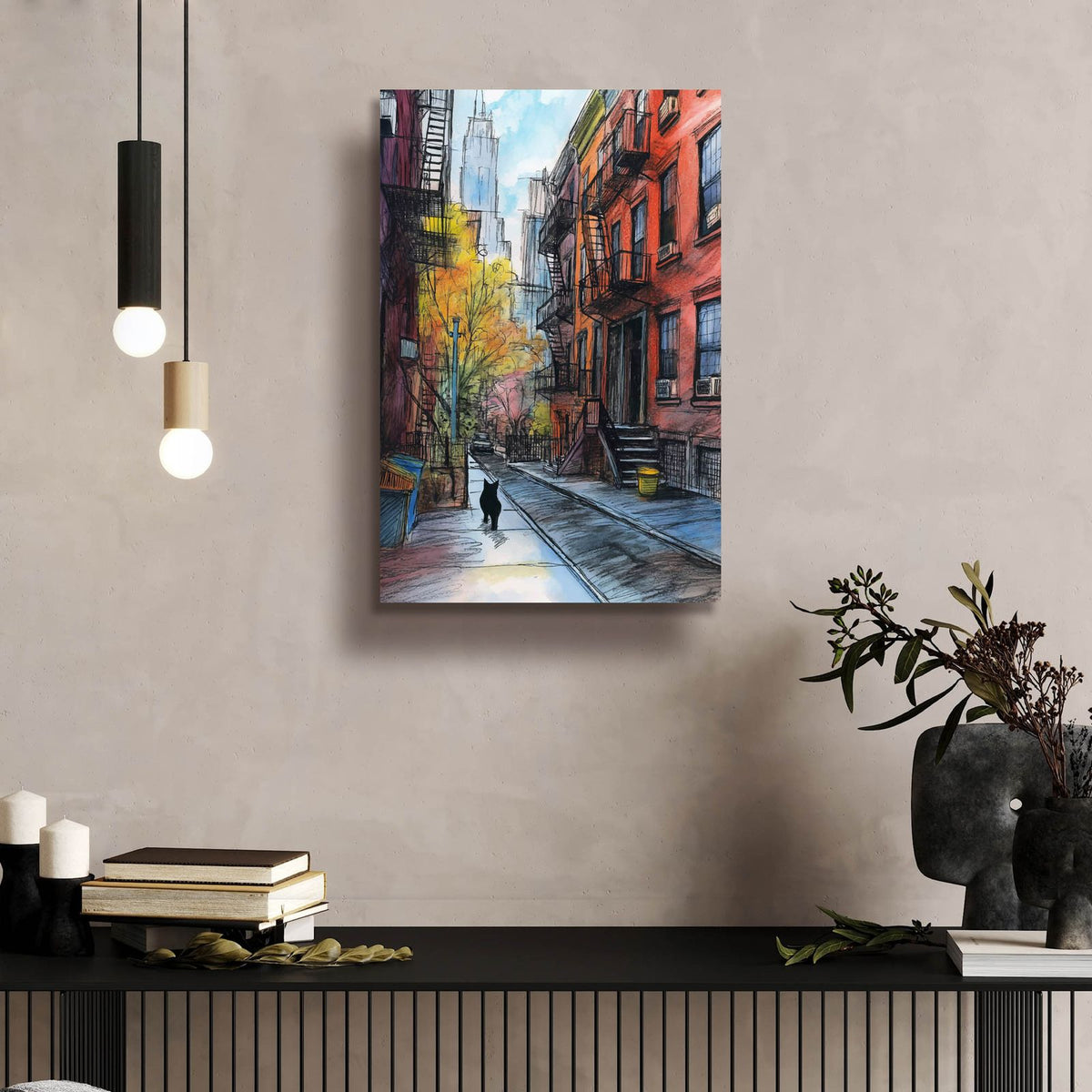 City Cat No 2 by Andreas Magnusson - 16x24 acrylic wall art in a room