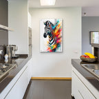 Colorful Zebra by Andreas Magnusson - 24x36 acrylic wall art in a room