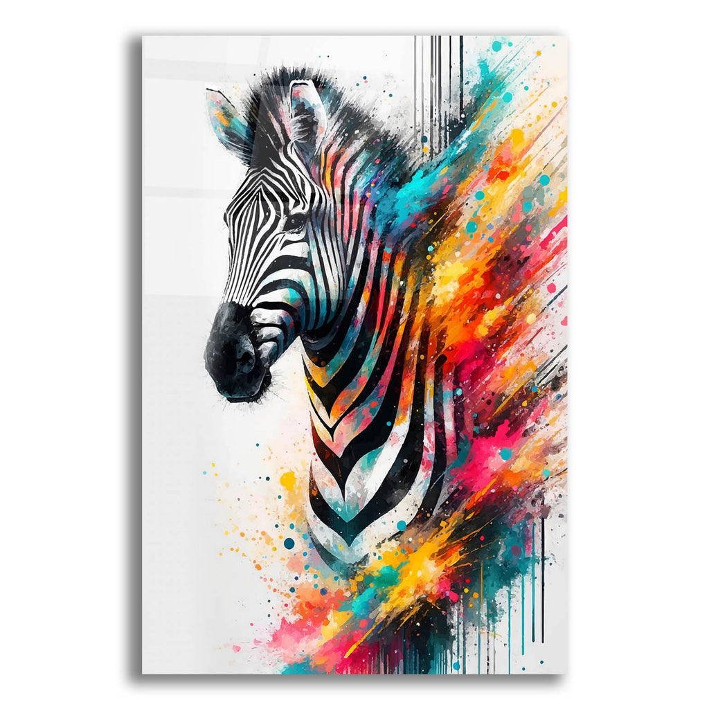 Colorful Zebra by Andreas Magnusson acrylic glass wall art