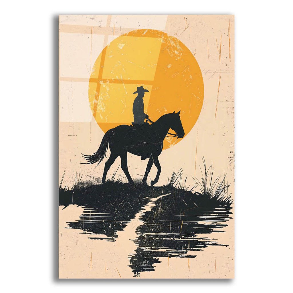 Cowboy In The Sunset by Andreas Magnusson acrylic glass wall art