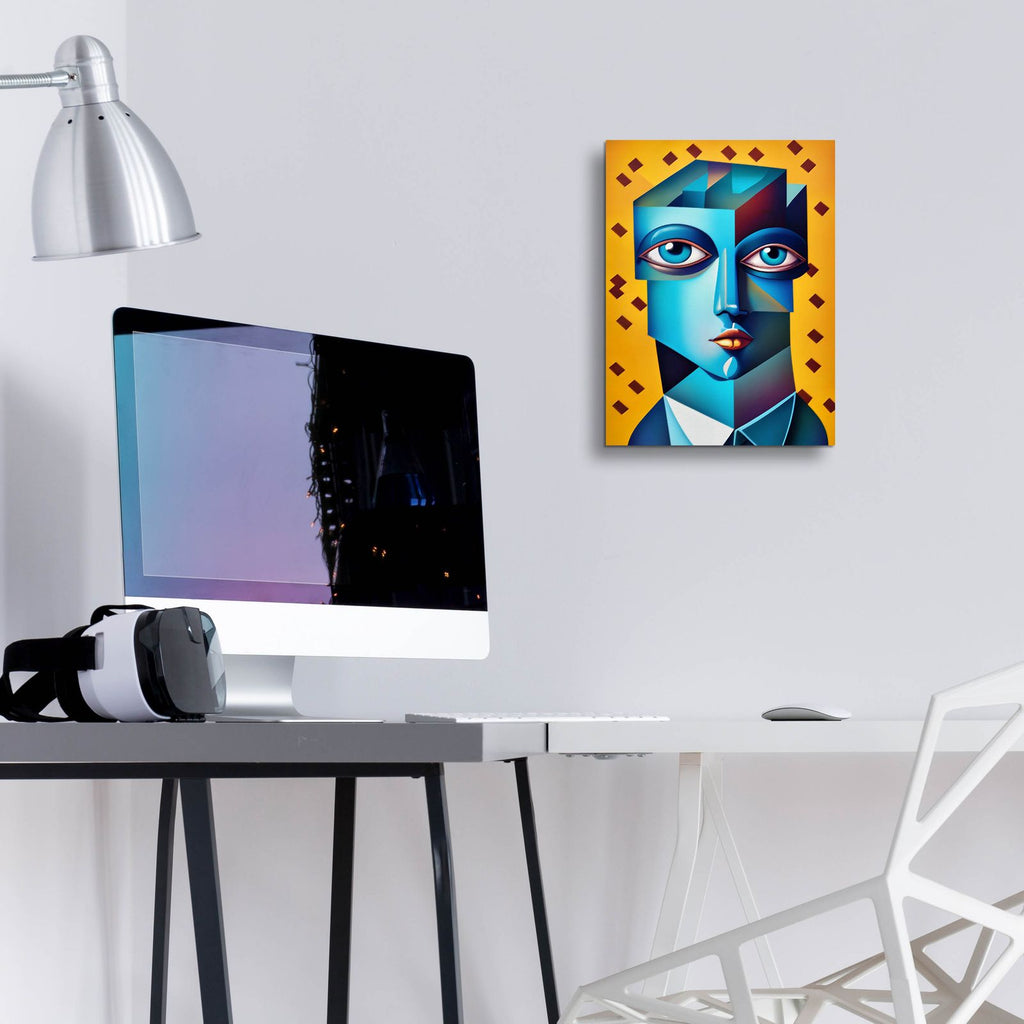 Cubist Abstract Face by Andreas Magnusson - 12x16 acrylic wall art in a room