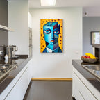 Cubist Abstract Face by Andreas Magnusson - 24x36 acrylic wall art in a room