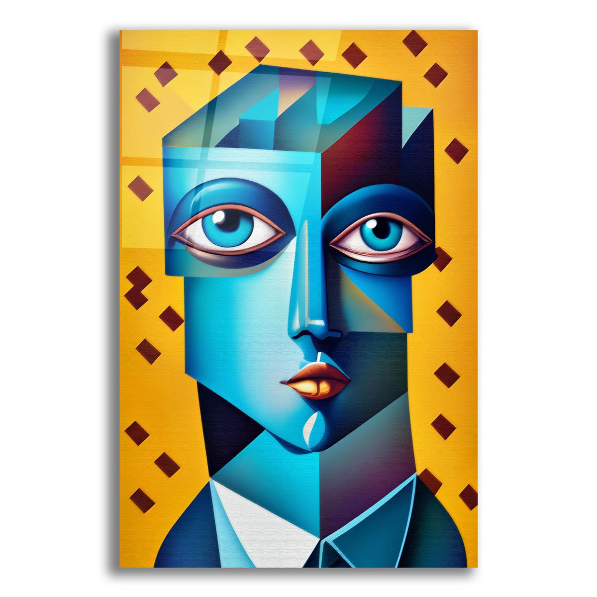 Cubist Abstract Face by Andreas Magnusson acrylic glass wall art