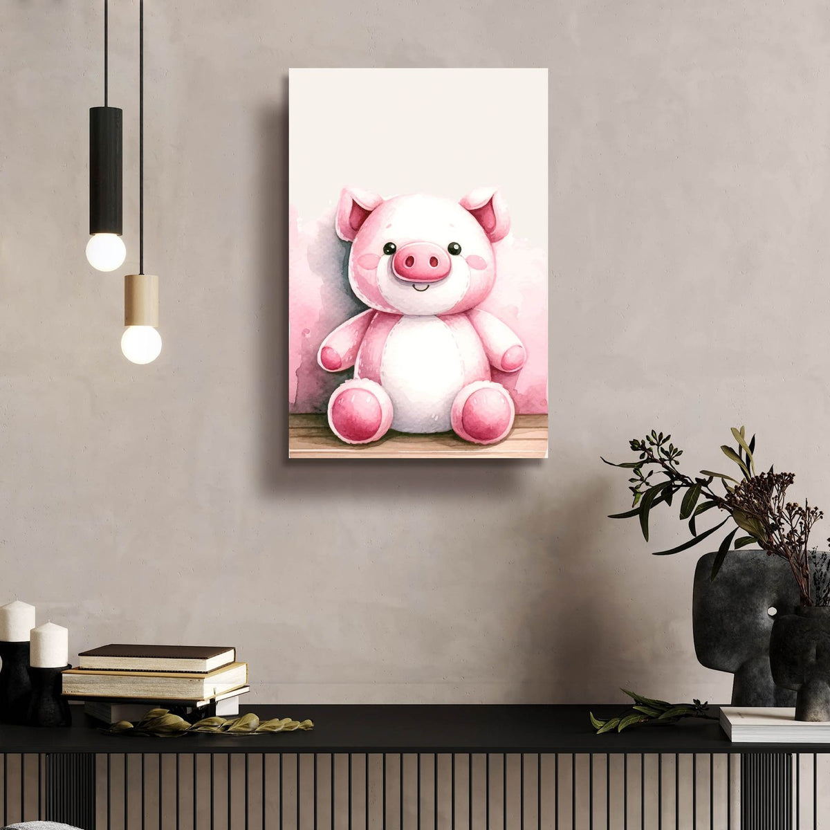 Cuddly Piglet by Andreas Magnusson - 16x24 acrylic wall art in a room