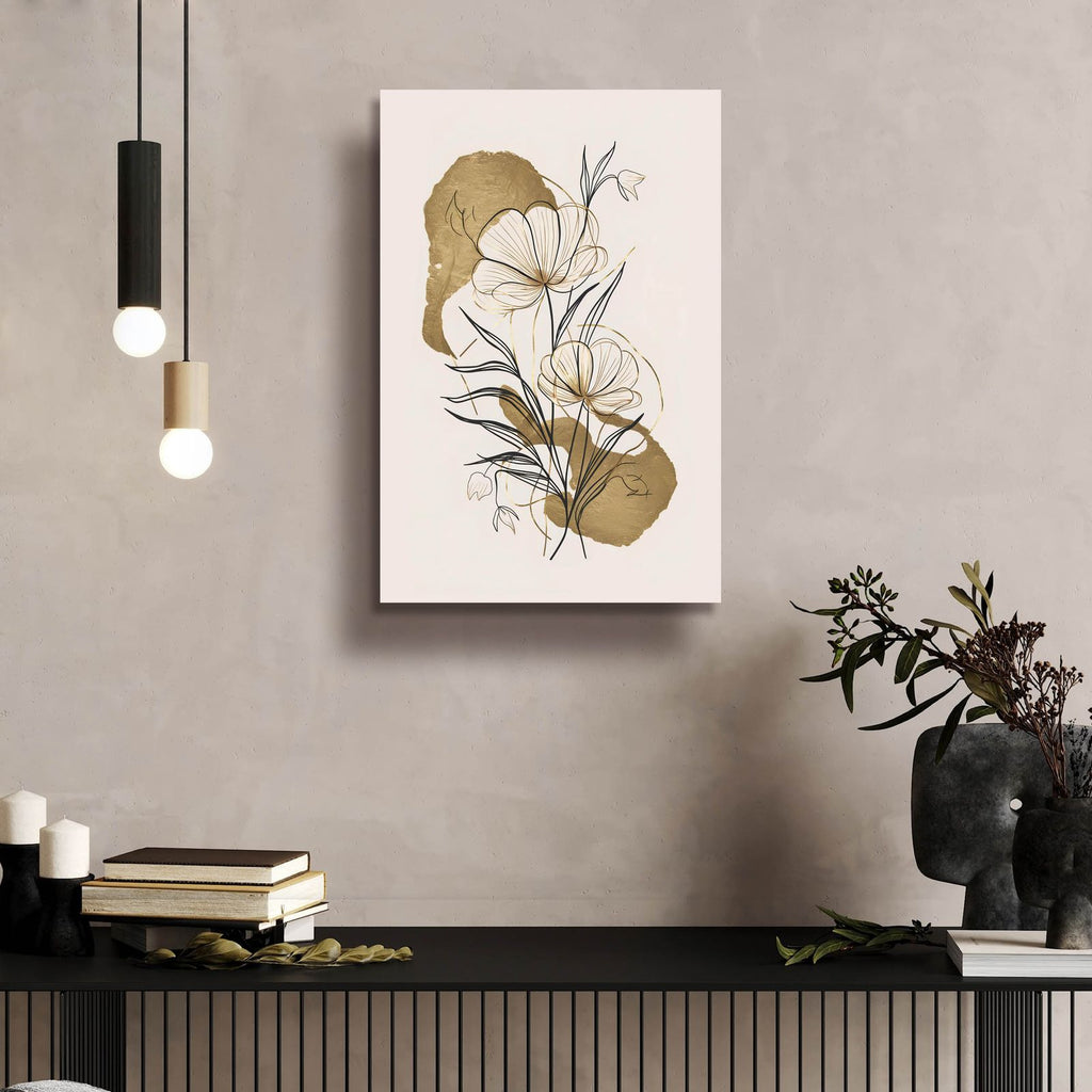 Flowers And Gold by Andreas Magnusson - 16x24 acrylic wall art in a room