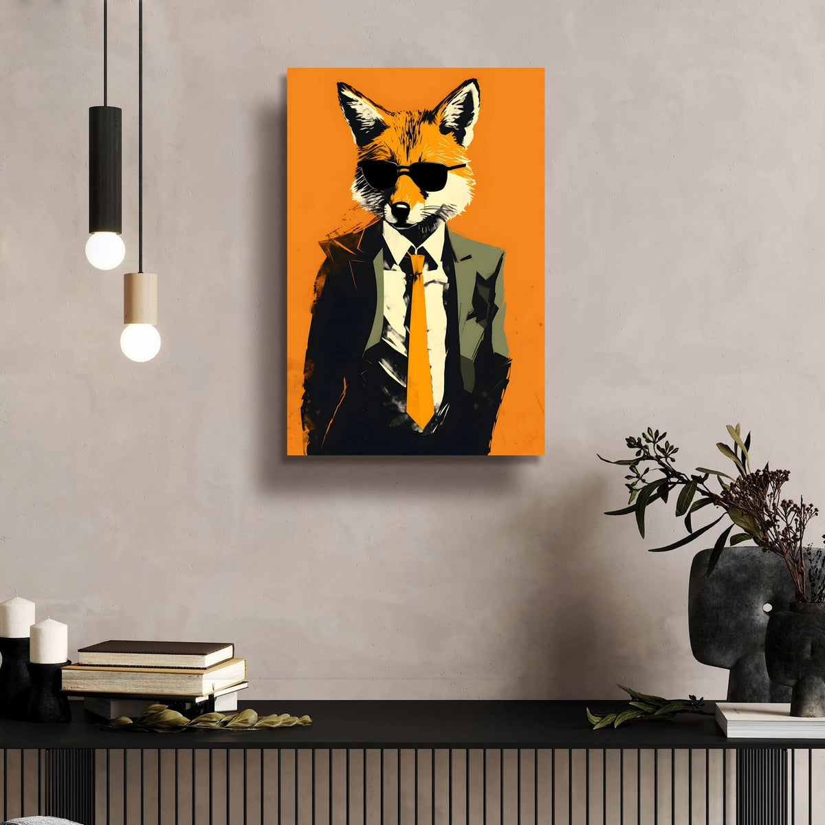 Fox In A Suit by Andreas Magnusson - 16x24 acrylic wall art in a room