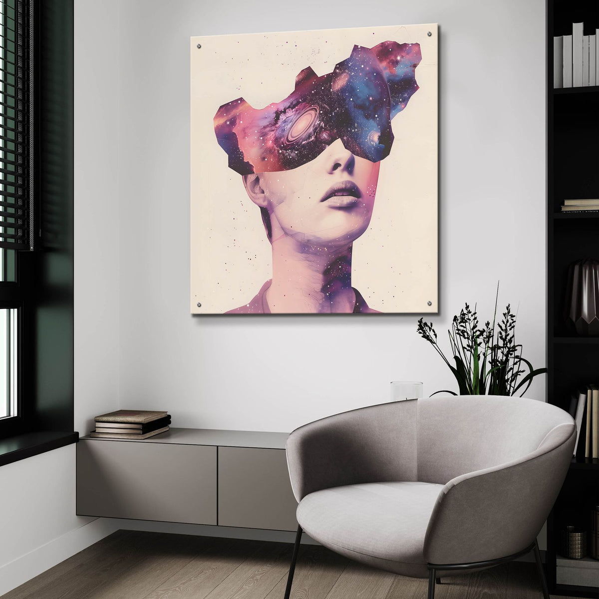 Galaxy Head by Andreas Magnusson - 36x36 acrylic wall art in a room