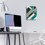 Geometric Teal by Andreas Magnusson - 12x16 acrylic wall art in a room