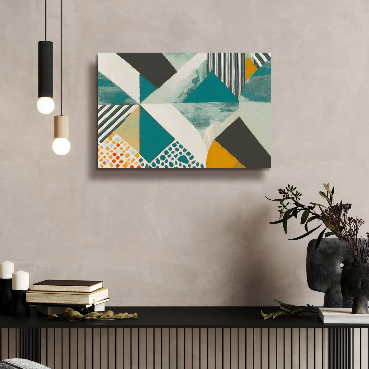 Geometry Chaos by Andreas Magnusson - 24x16 acrylic wall art in a room