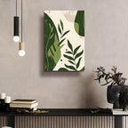 Green Abstract Leaves No 2 by Andreas Magnusson - 16x24 acrylic wall art in a room
