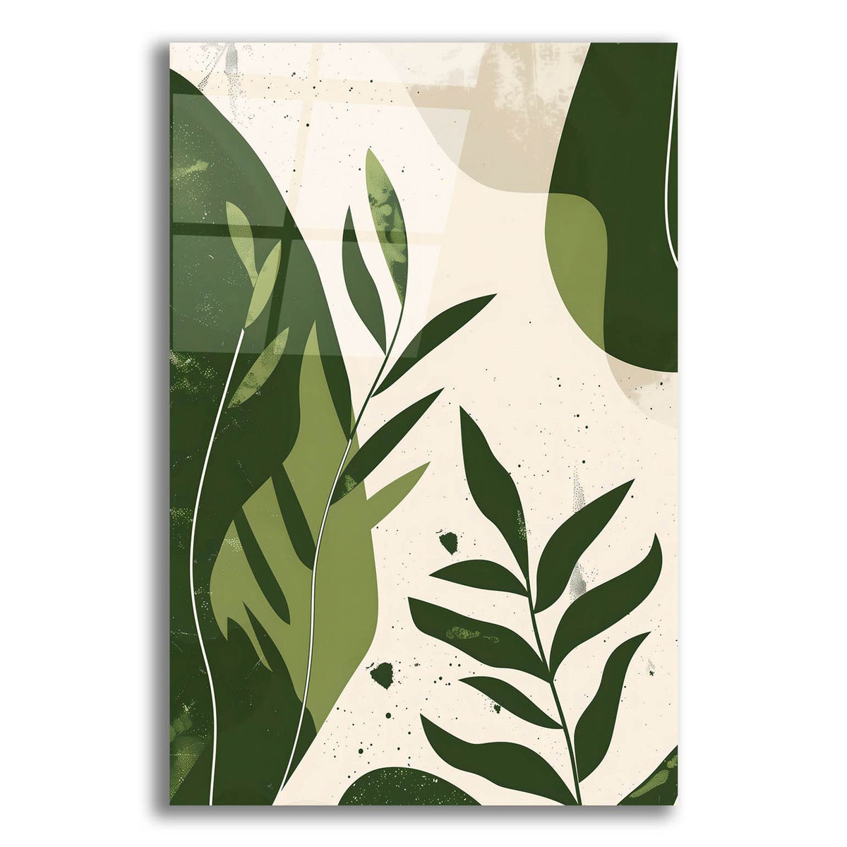 Green Abstract Leaves No 2 by Andreas Magnusson acrylic glass wall art