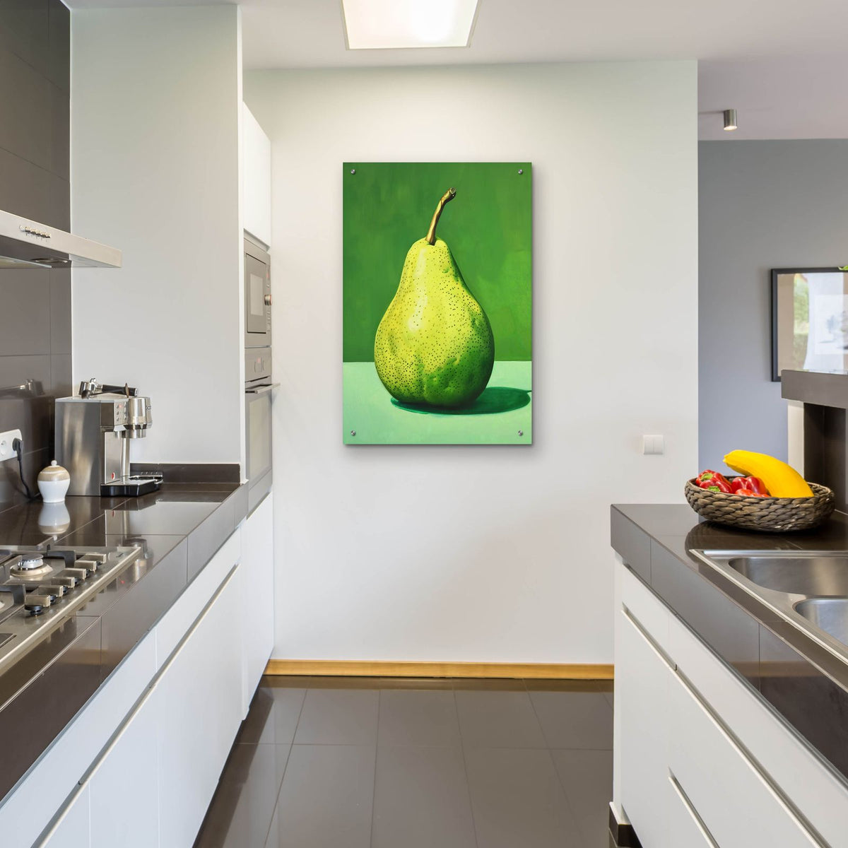 Green Pear by Andreas Magnusson - 24x36 acrylic wall art in a room