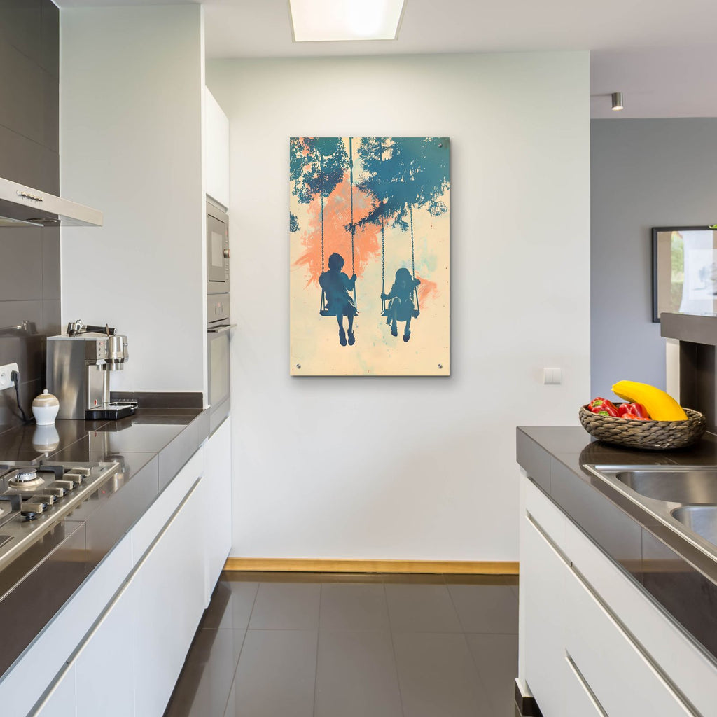 Kids On Swings by Andreas Magnusson - 24x36 acrylic wall art in a room