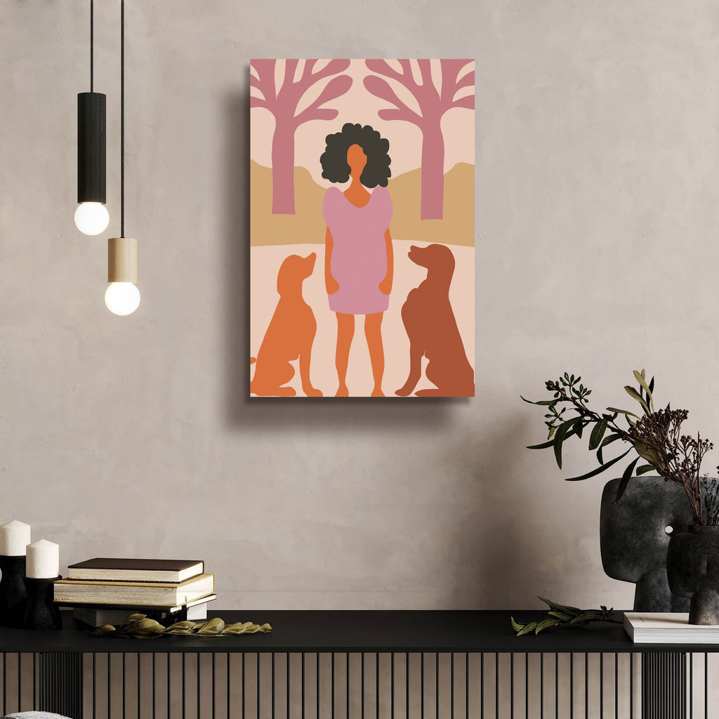 Lady In Dog Park by Andreas Magnusson - 16x24 acrylic wall art in a room