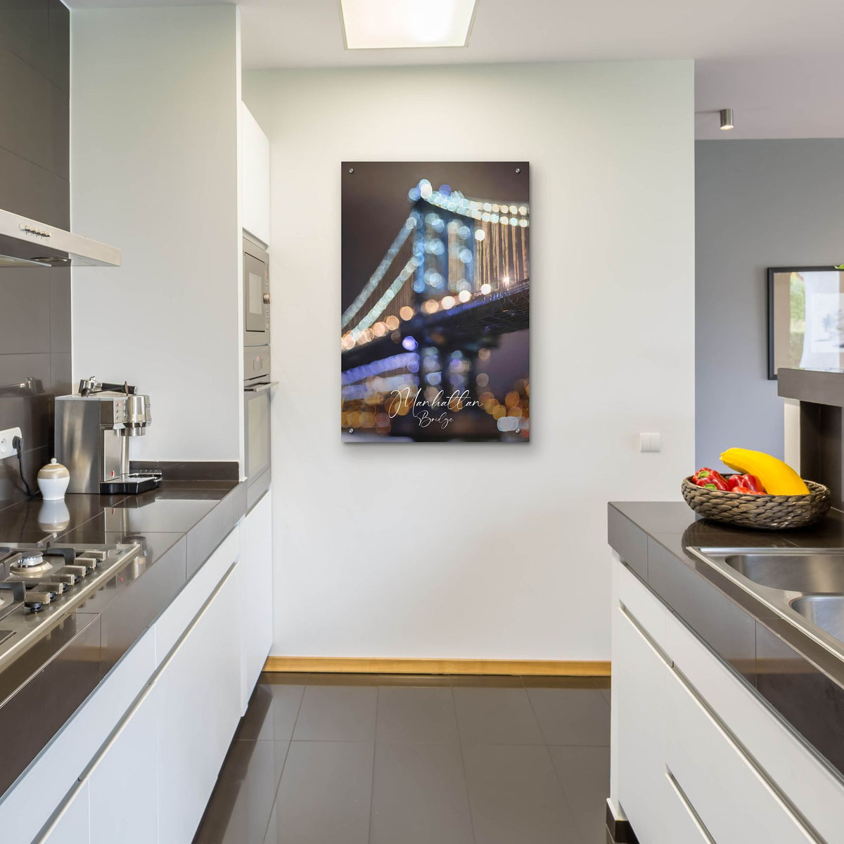 Manhattan Bridge Out Of Focus by Andreas Magnusson - 24x36 acrylic wall art in a room