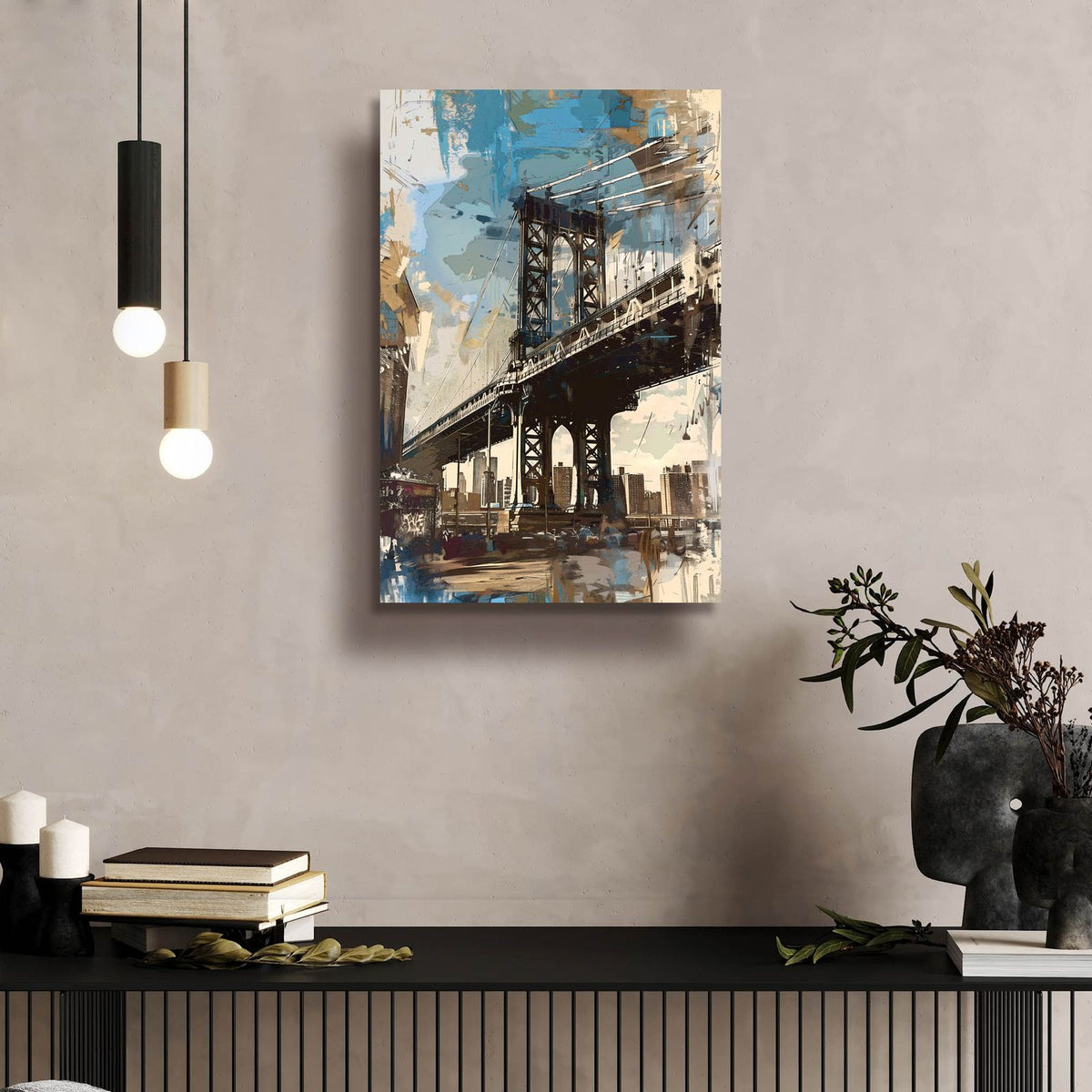 Manhattan Bridge by Andreas Magnusson - 16x24 acrylic wall art in a room
