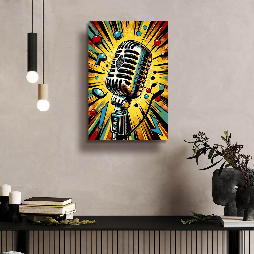 Microphone by Andreas Magnusson - 16x24 acrylic wall art in a room