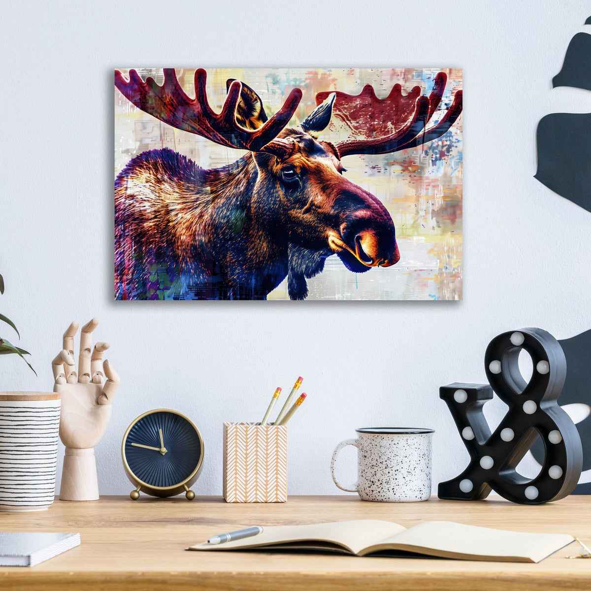 Moose Head by Andreas Magnusson - 16x12 acrylic wall art in a room