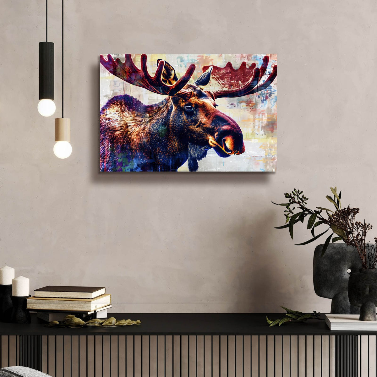 Moose Head by Andreas Magnusson - 24x16 acrylic wall art in a room