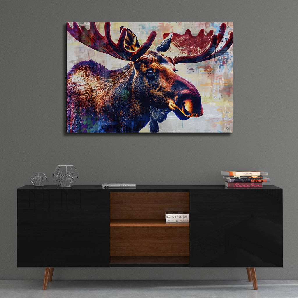 Moose Head by Andreas Magnusson - 36x24 acrylic wall art in a room