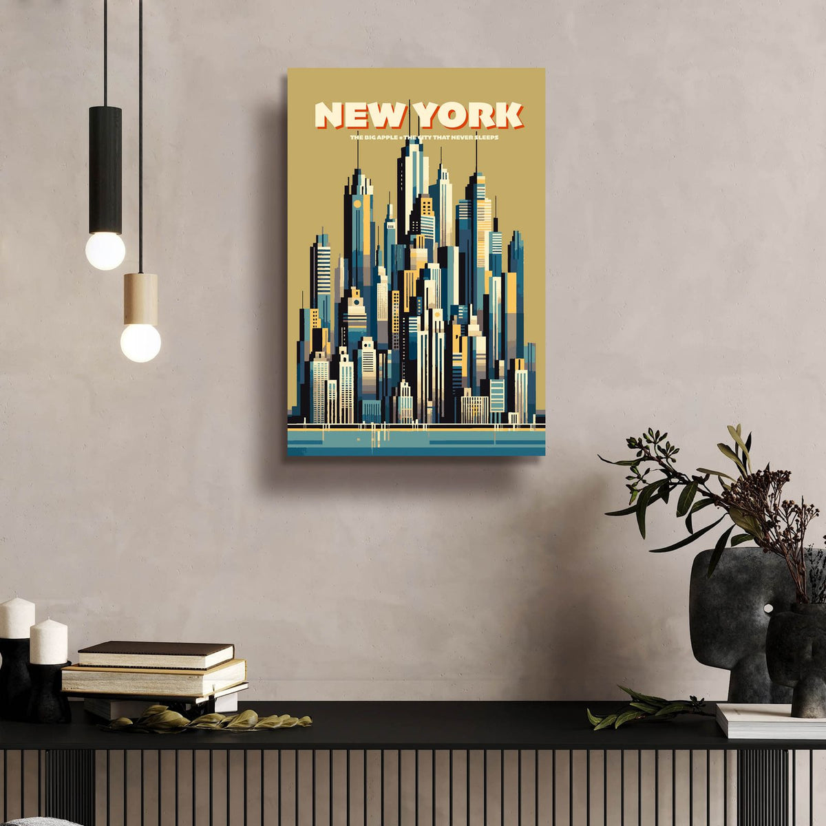 New York Skyline by Andreas Magnusson - 16x24 acrylic wall art in a room