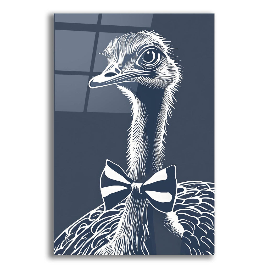 Ostrich With A Bow Tie by Andreas Magnusson acrylic glass wall art