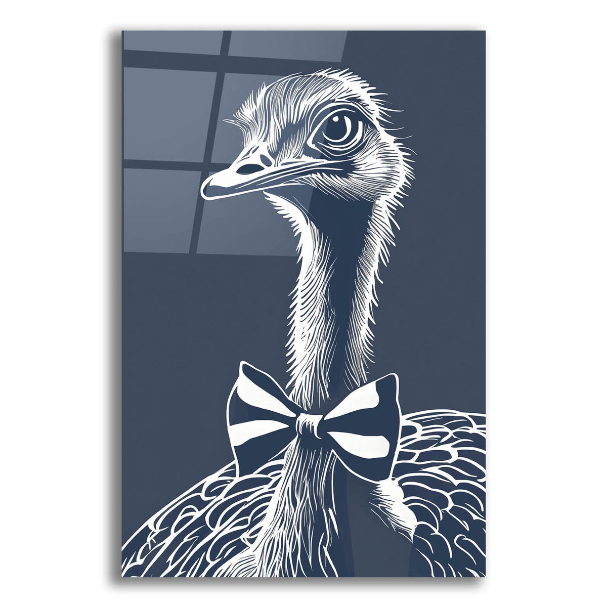 Ostrich With A Bow Tie by Andreas Magnusson acrylic glass wall art