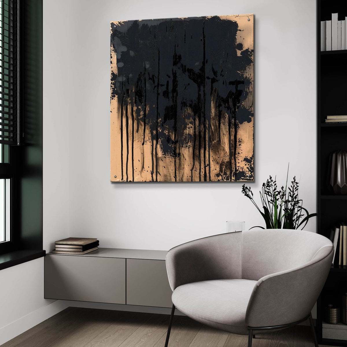 Paint It Black by Andreas Magnusson - 36x36 acrylic wall art in a room
