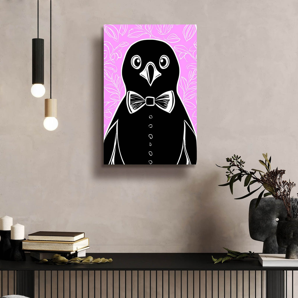 Penguin With A Bow Tie by Andreas Magnusson - 16x24 acrylic wall art in a room