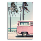 Pink Bus At The Beach by Andreas Magnusson acrylic glass wall art