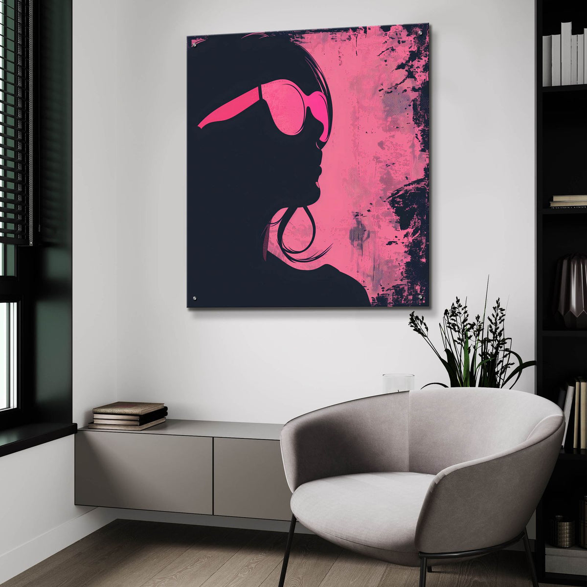 Pink Lady by Andreas Magnusson - 36x36 acrylic wall art in a room