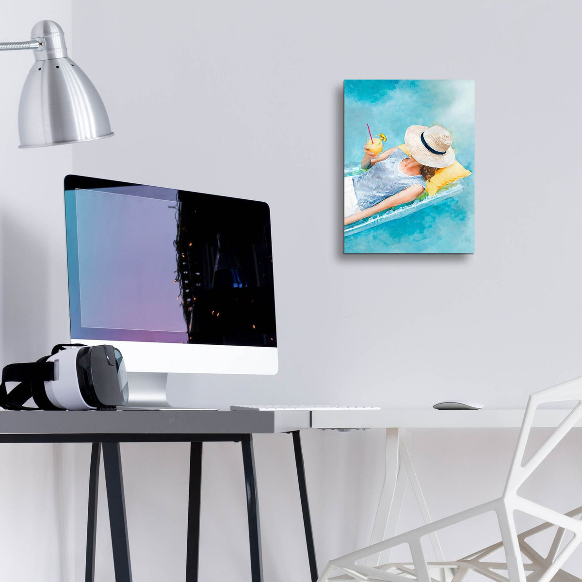 Pool Girl by Andreas Magnusson - 12x16 acrylic wall art in a room