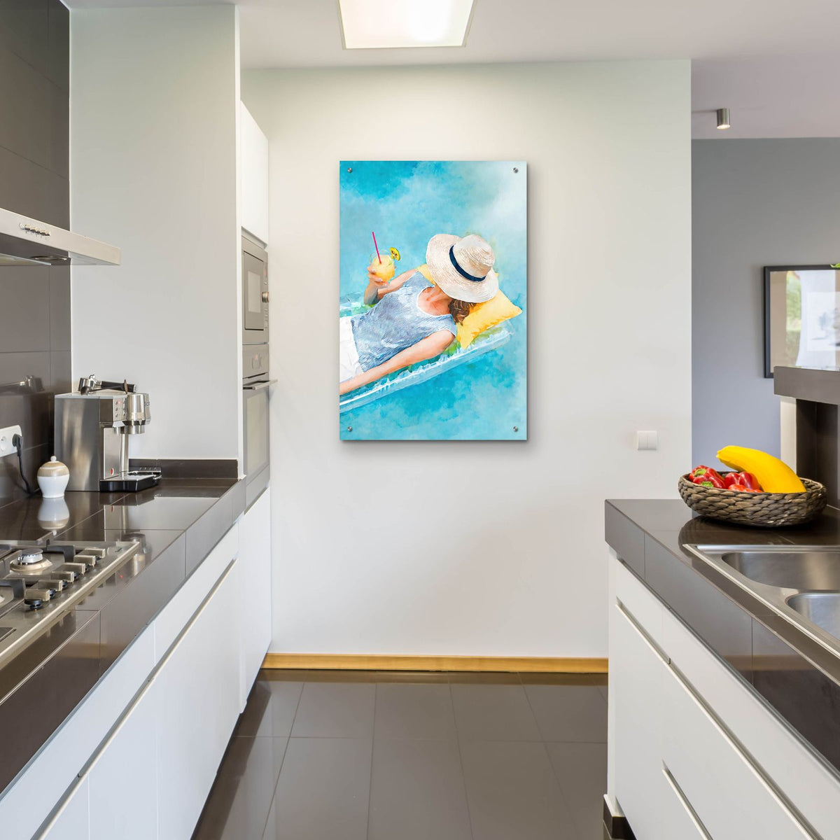 Pool Girl by Andreas Magnusson - 24x36 acrylic wall art in a room