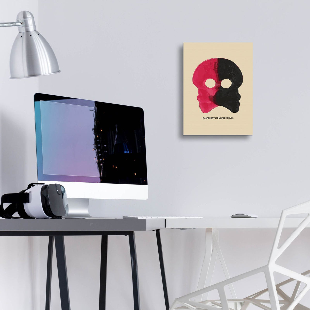 Raspberry Liquorice Skull by Andreas Magnusson - 12x16 acrylic wall art in a room